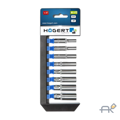 Набор головок глубоких шестигранных 50 мм 1/4`. 8 шт. HOEGERT HT1A886